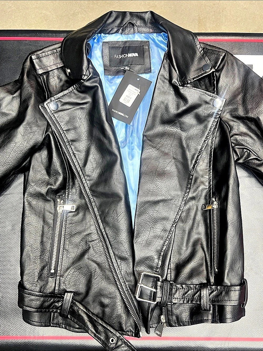 Fashion Nova Araxe Vegan Leather Jacket Black Vegan Leather Jacket Size Small